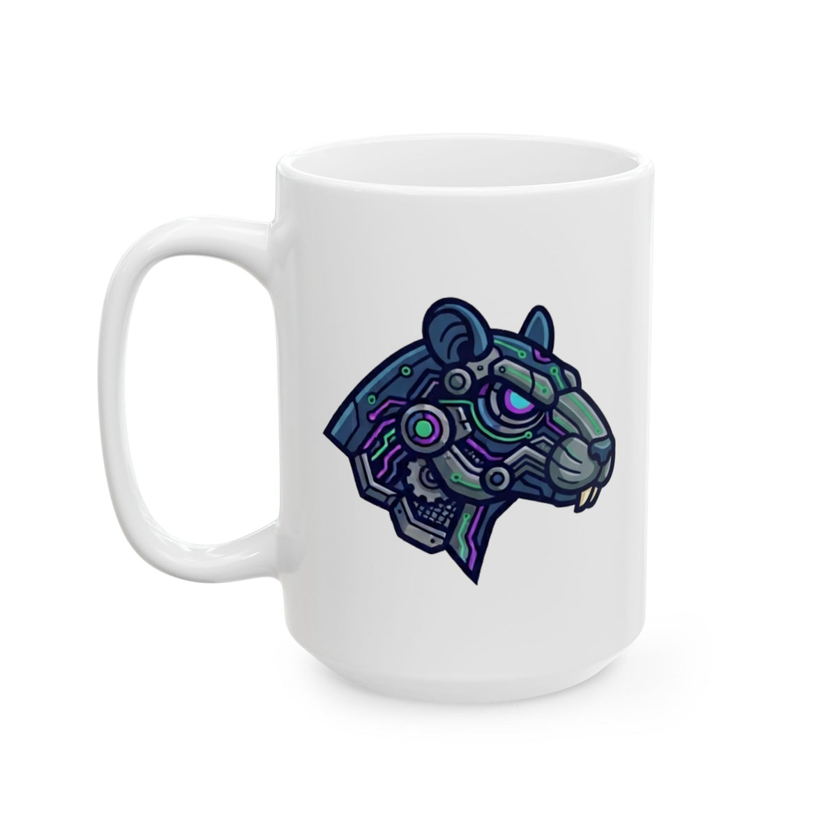 "Cyber Hamster" White Ceramic Mug — Graphic