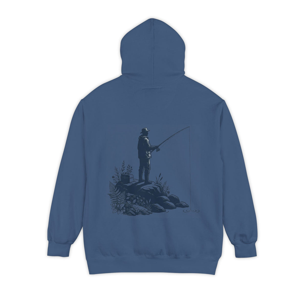 Color: True Navy | Fishing Garment-Dyed Hoodie