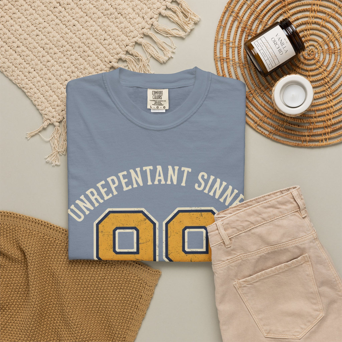 "Good Book Series 99 Unrepentant Sinner" Unisex Garment-Dyed Tee