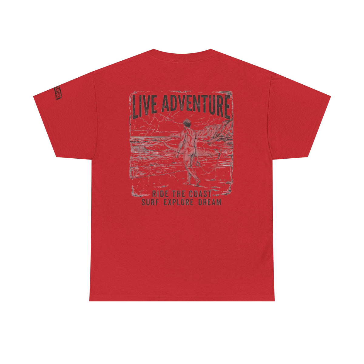 Color: Red | Live Adventure - Surf Premium Graphic Tee