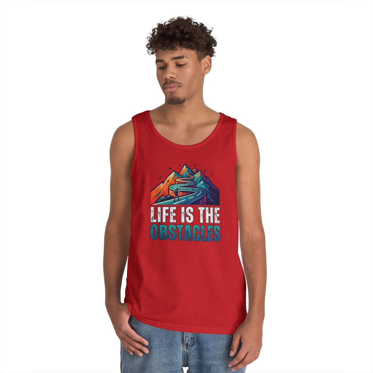 Color: Red | Life Is The Obstacles Tank Top