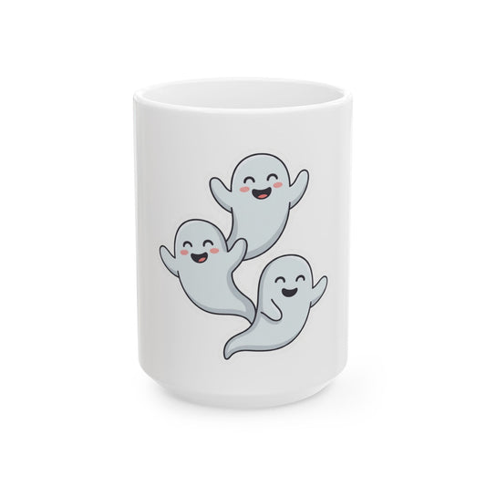 "Ghosts" White Ceramic Mug