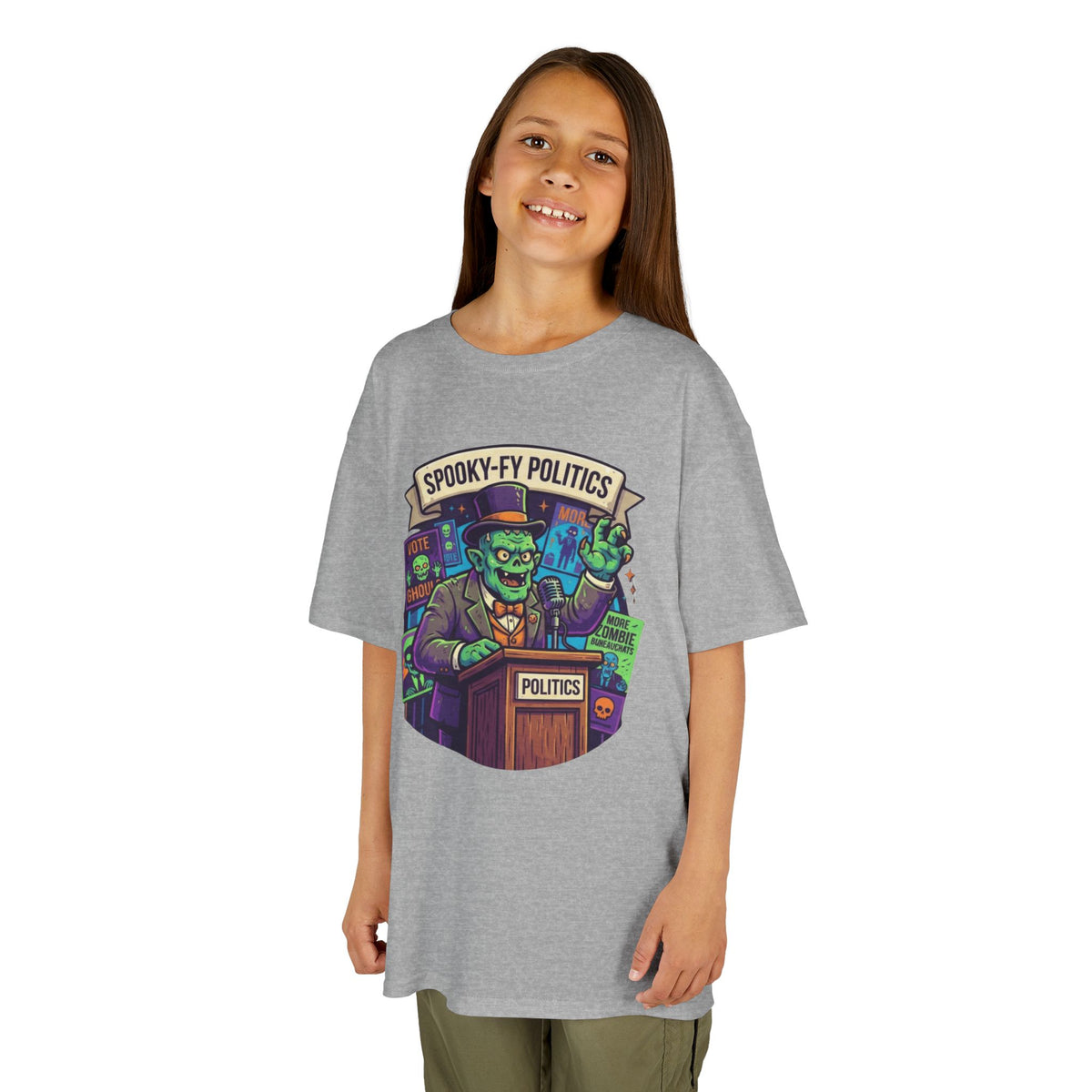 Color: Sport Grey | Spooky-Fy Politics Kids Tee
