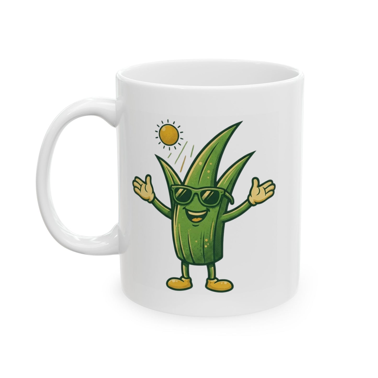 "If You're Grass You're Very Happy" White Ceramic Mug — Graphic