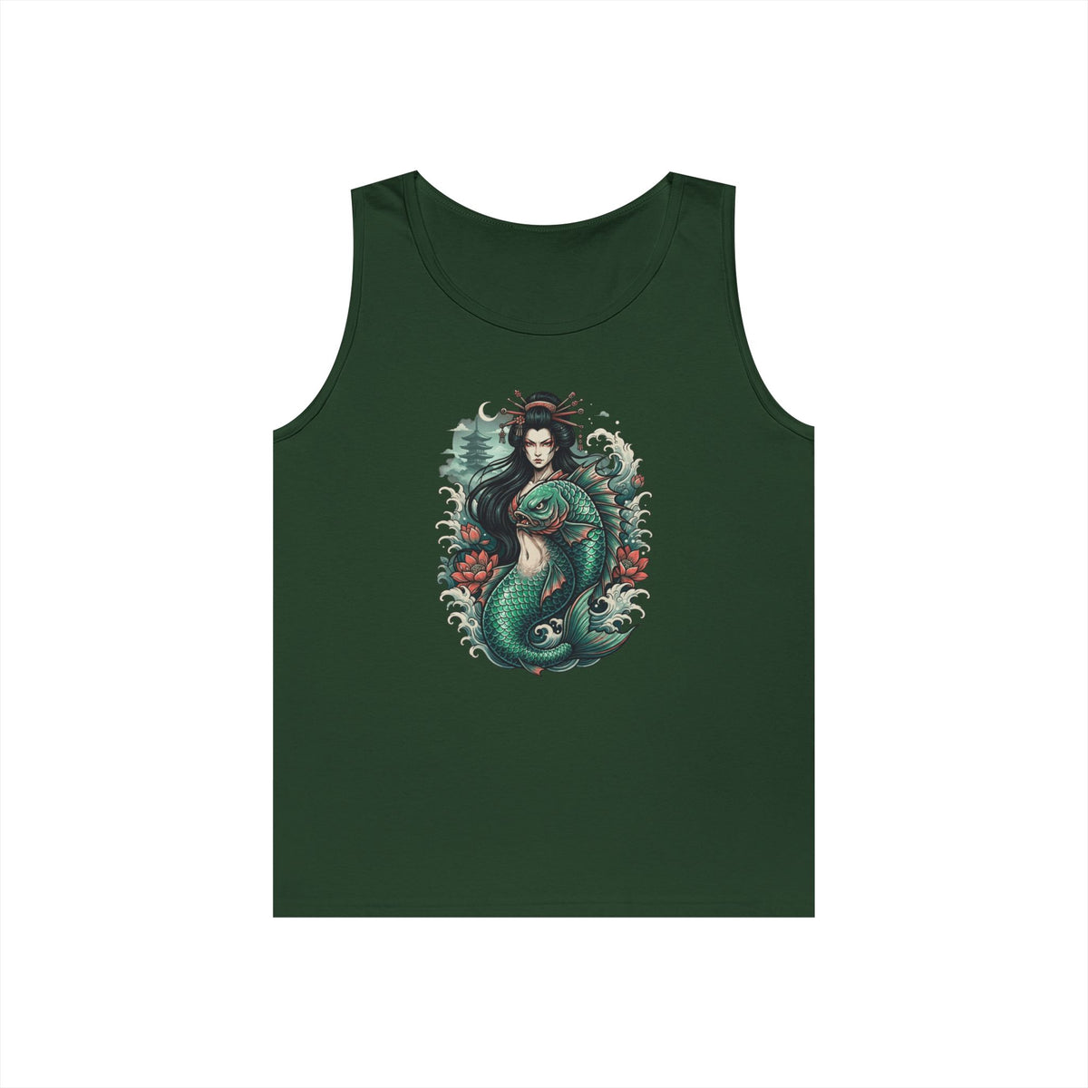 Color: Forest Green | Ningyo (Japanese Folklore) Tank Top