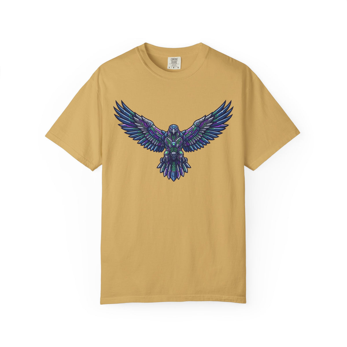 Color: Mustard | Cyber Falcon Unisex Garment-Dyed Tee