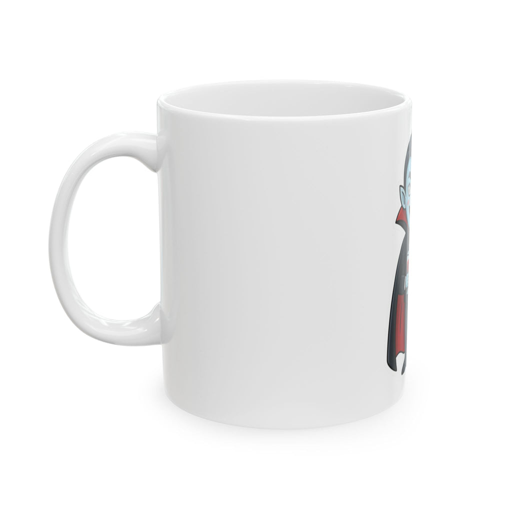 "Dracula" White Ceramic Mug