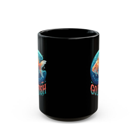 "Go Fish" Black Ceramic Mug