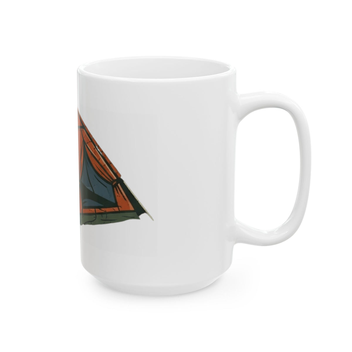 "Pitching A Tent Is My Only Cardio" White Ceramic Mug — Graphic