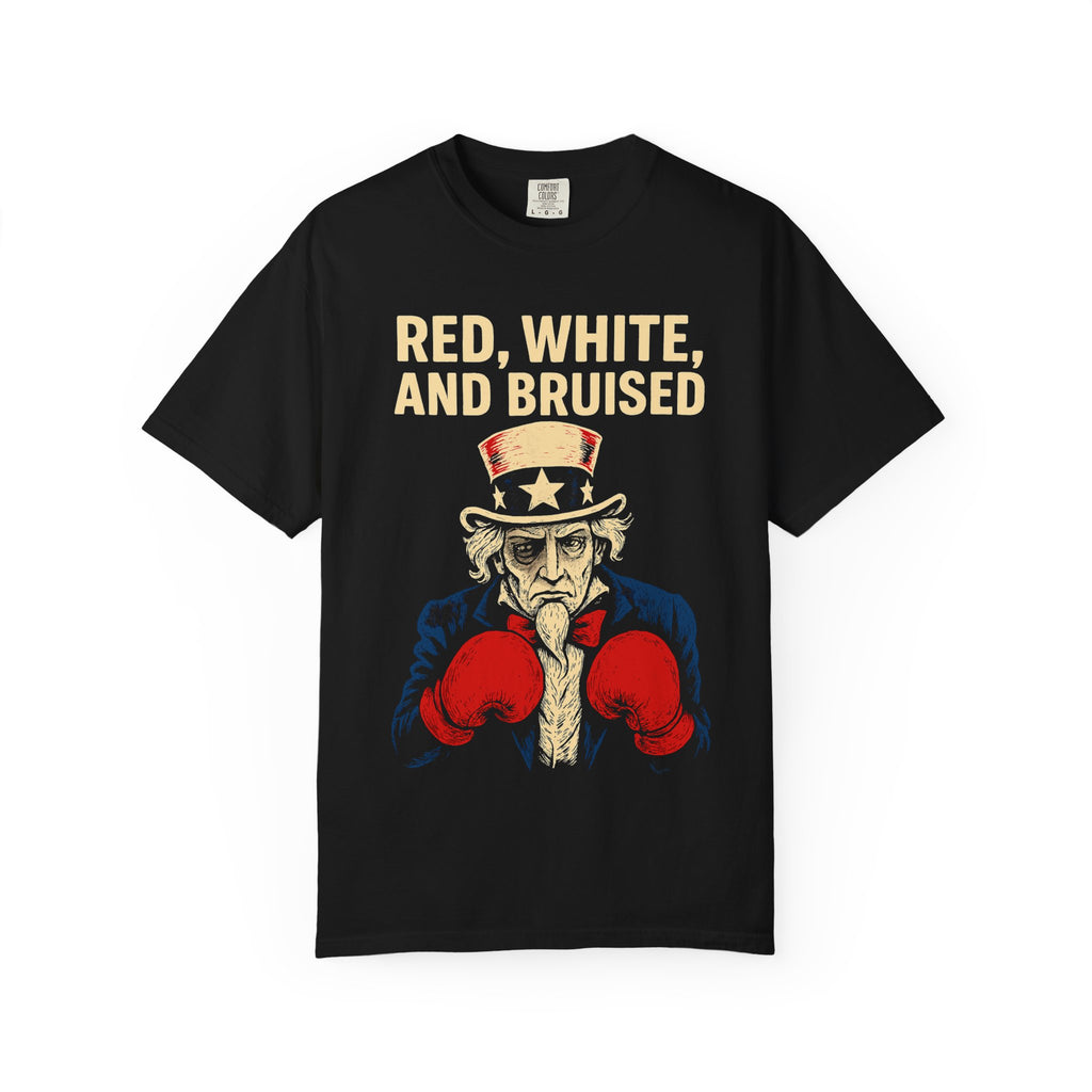 "RED, WHITE, AND BRUISED" Unisex Garment-Dyed T-shirt