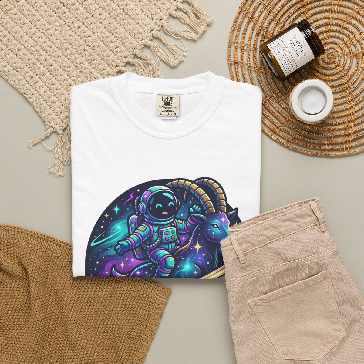 "Space Explorer Capricorn" Unisex Garment-Dyed Tee