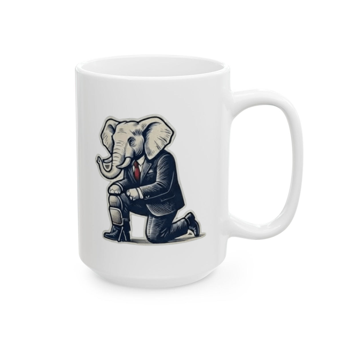 "The Knee Pad Caucus" White Ceramic Mug — Graphic