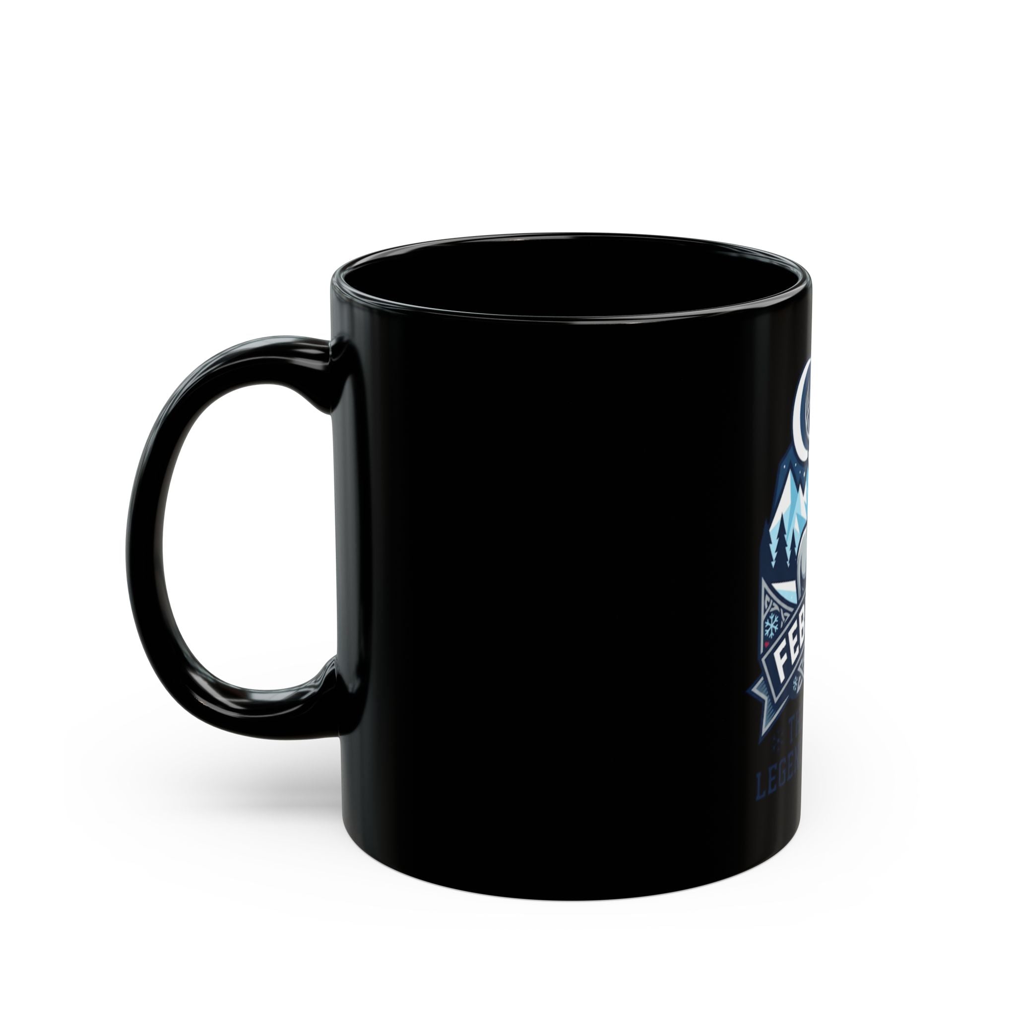 "February Legend" Black Ceramic Mug