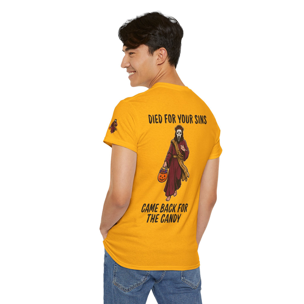 Color: Gold | Died for Your Sins, Came Back for the Candy Premium Graphic Tee