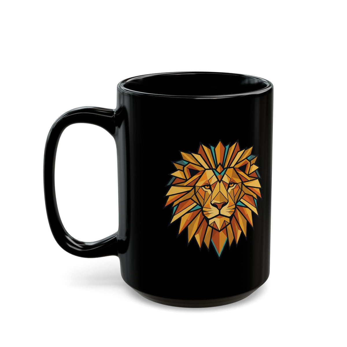 "Leo The Solar Lion" Black Ceramic Mug