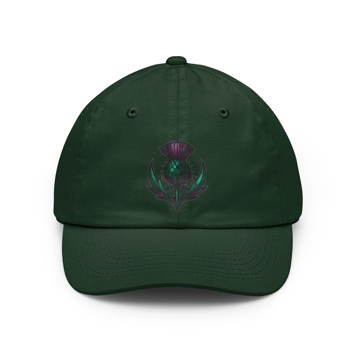 Color: Forest Green | Stained Glass Floral Dad Hat — Graphic