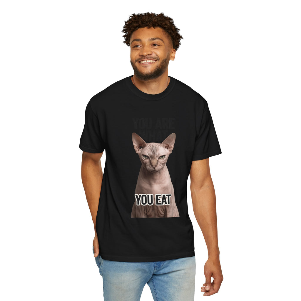 "You Are What You Eat - Cat 1" Unisex Garment-Dyed T-shirt