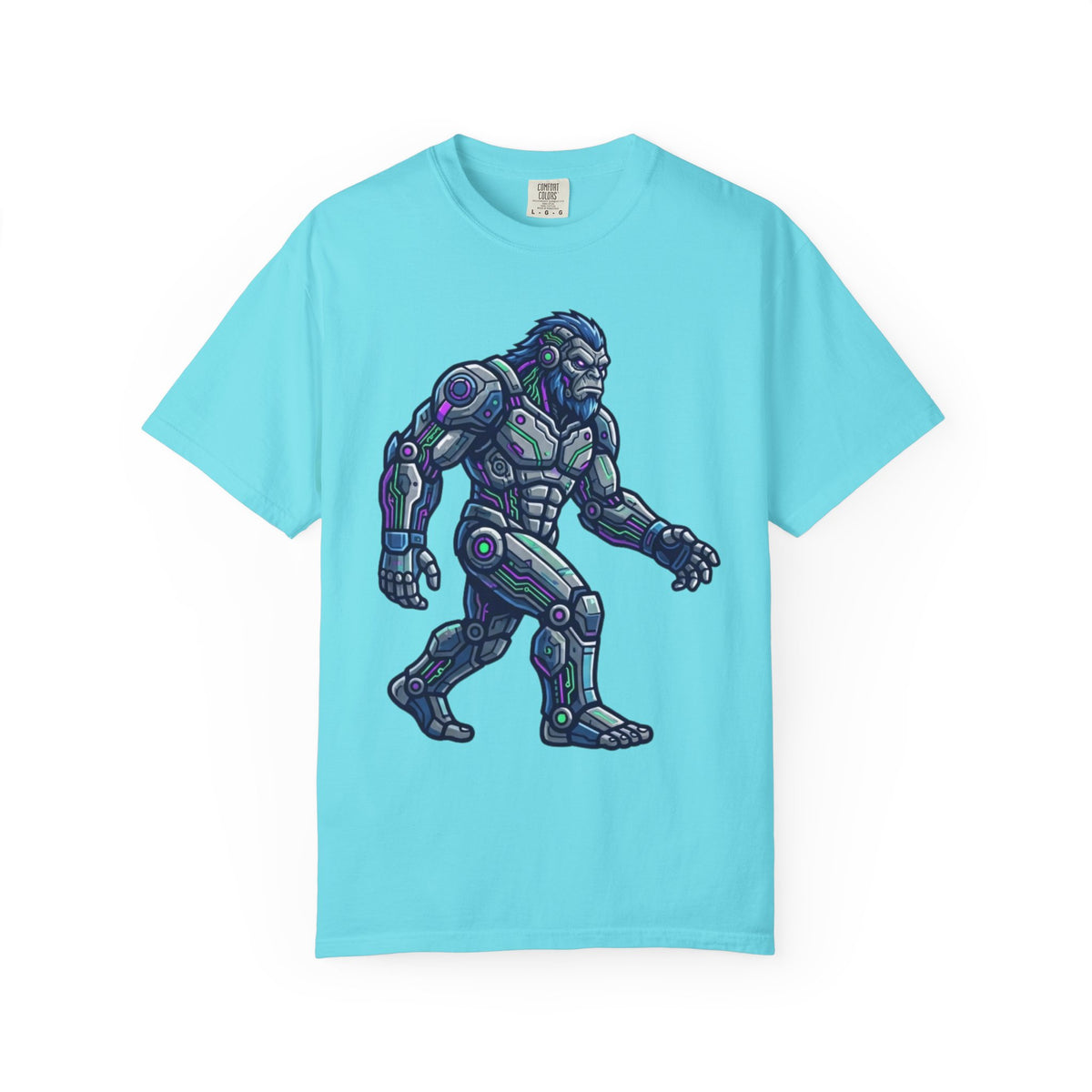Color: Lagoon Blue | Cyber Bigfoot Unisex Garment-Dyed Tee