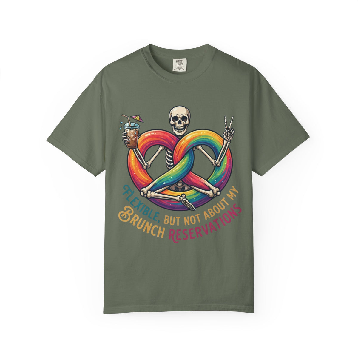 "Flexible But Not About Brunch" Unisex Garment-Dyed Tee