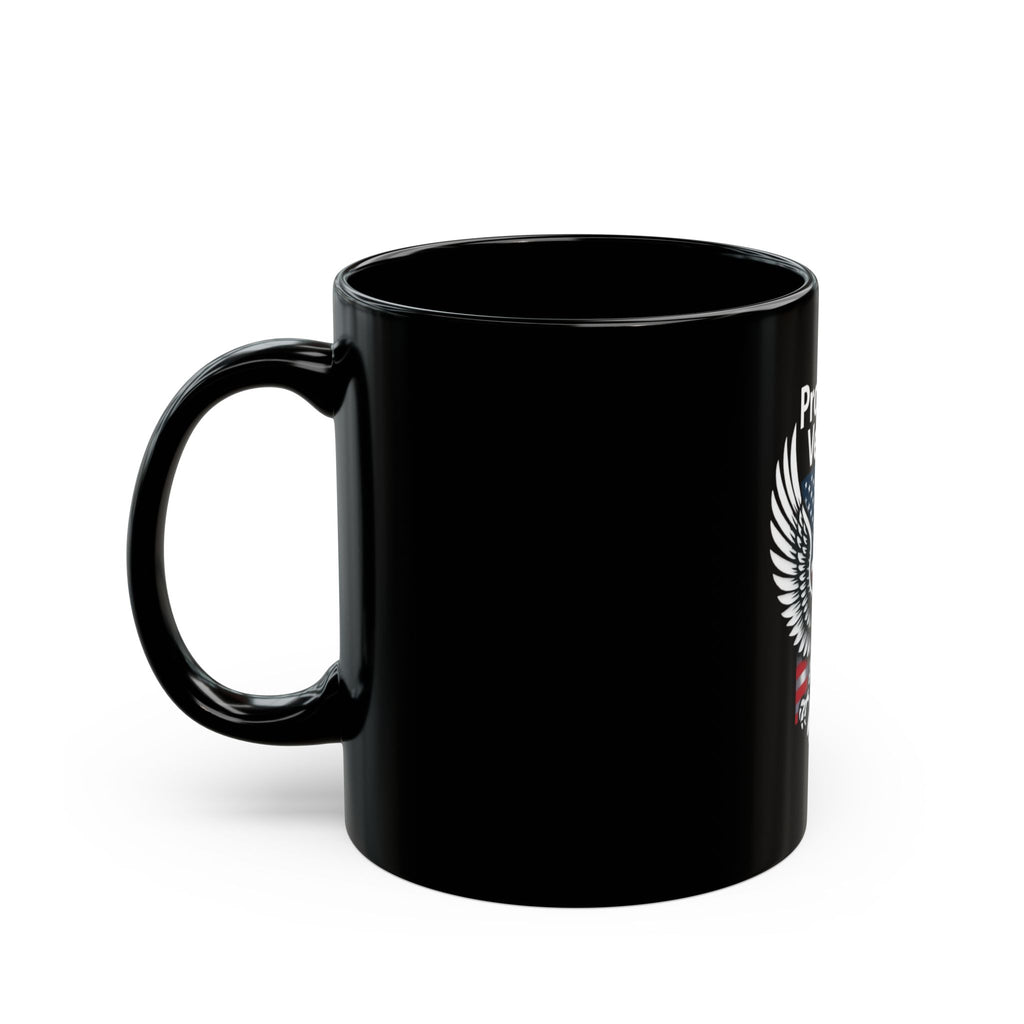 "Proud Veteran" Black Ceramic Mug