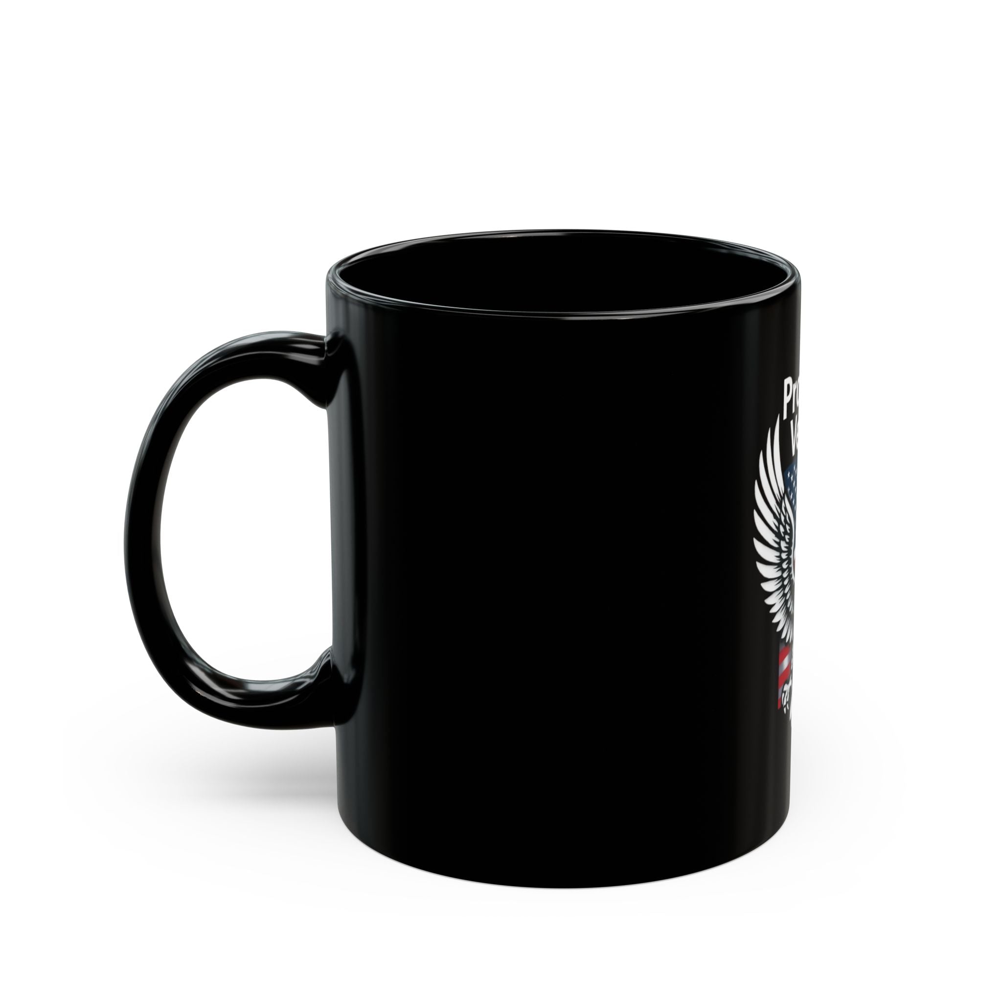 "Proud Veteran" Black Ceramic Mug