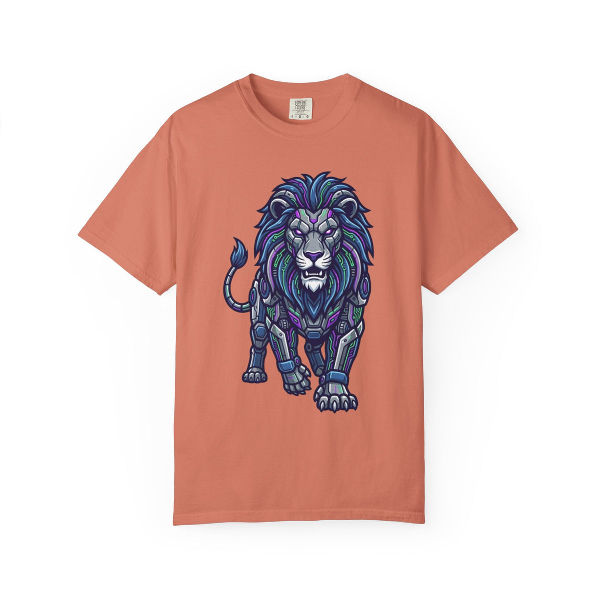 Color: Terracotta | Cyber Lion Unisex Garment-Dyed Tee