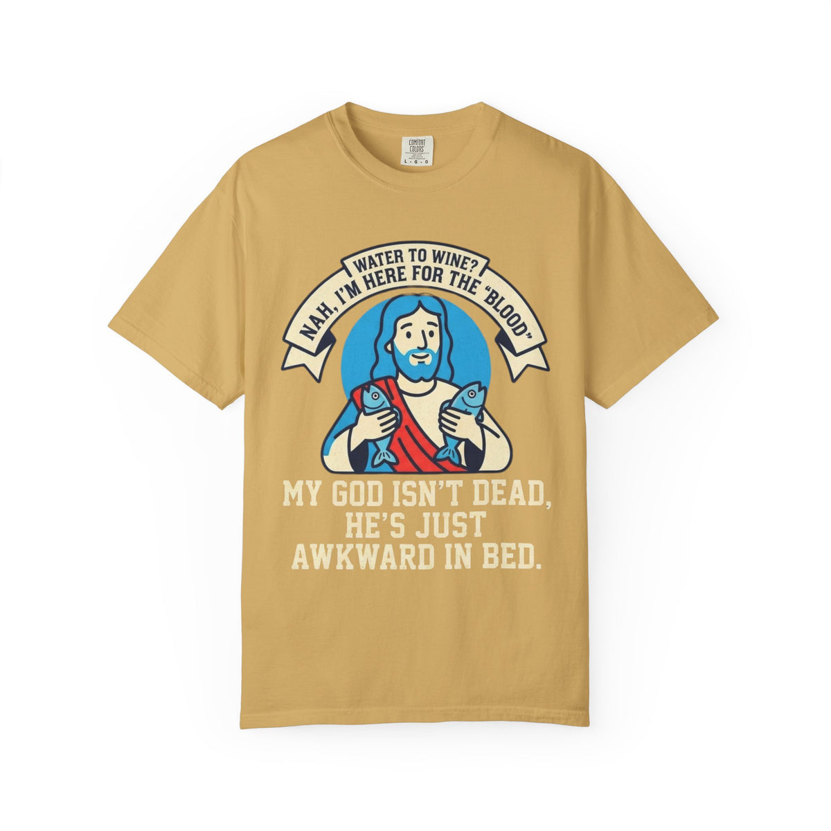 "Good Book Series Not Dead Awkward In Bed" Unisex Garment-Dyed Tee