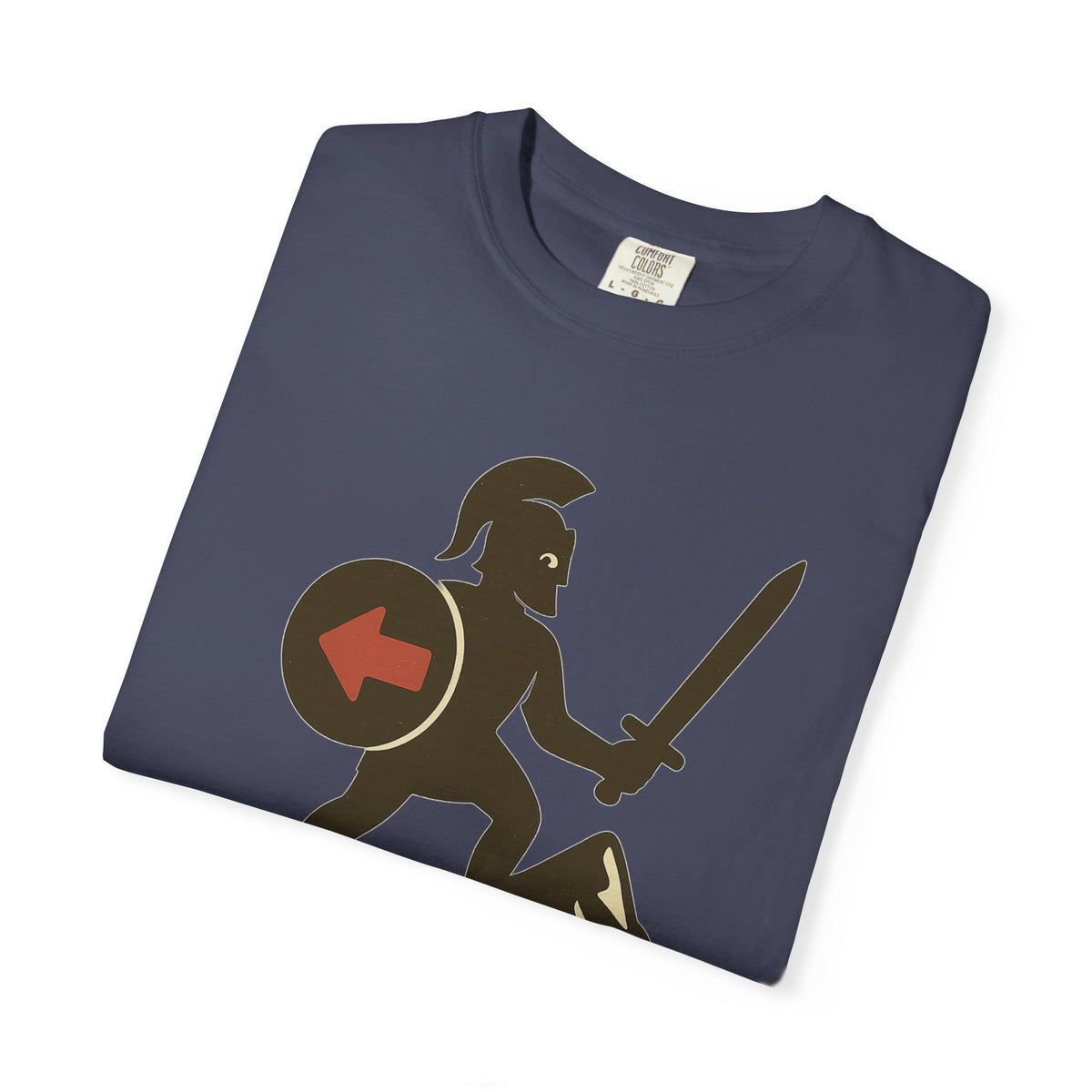 Color: Denim | Be Strong and of a Good Courage Joshua 1:9 Unisex Garment-Dyed T-shirt