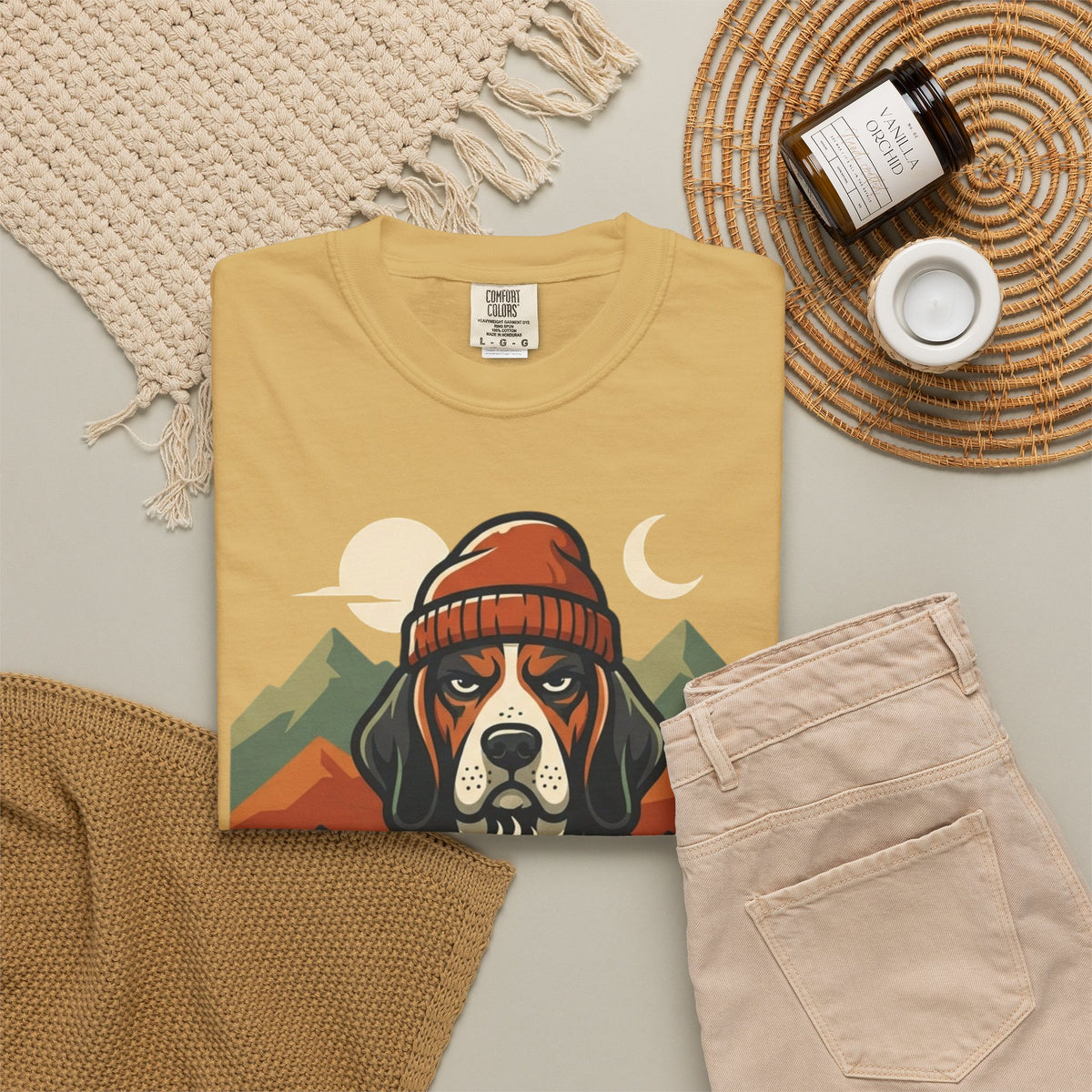 Resting Camping Face Unisex Garment-Dyed Tee