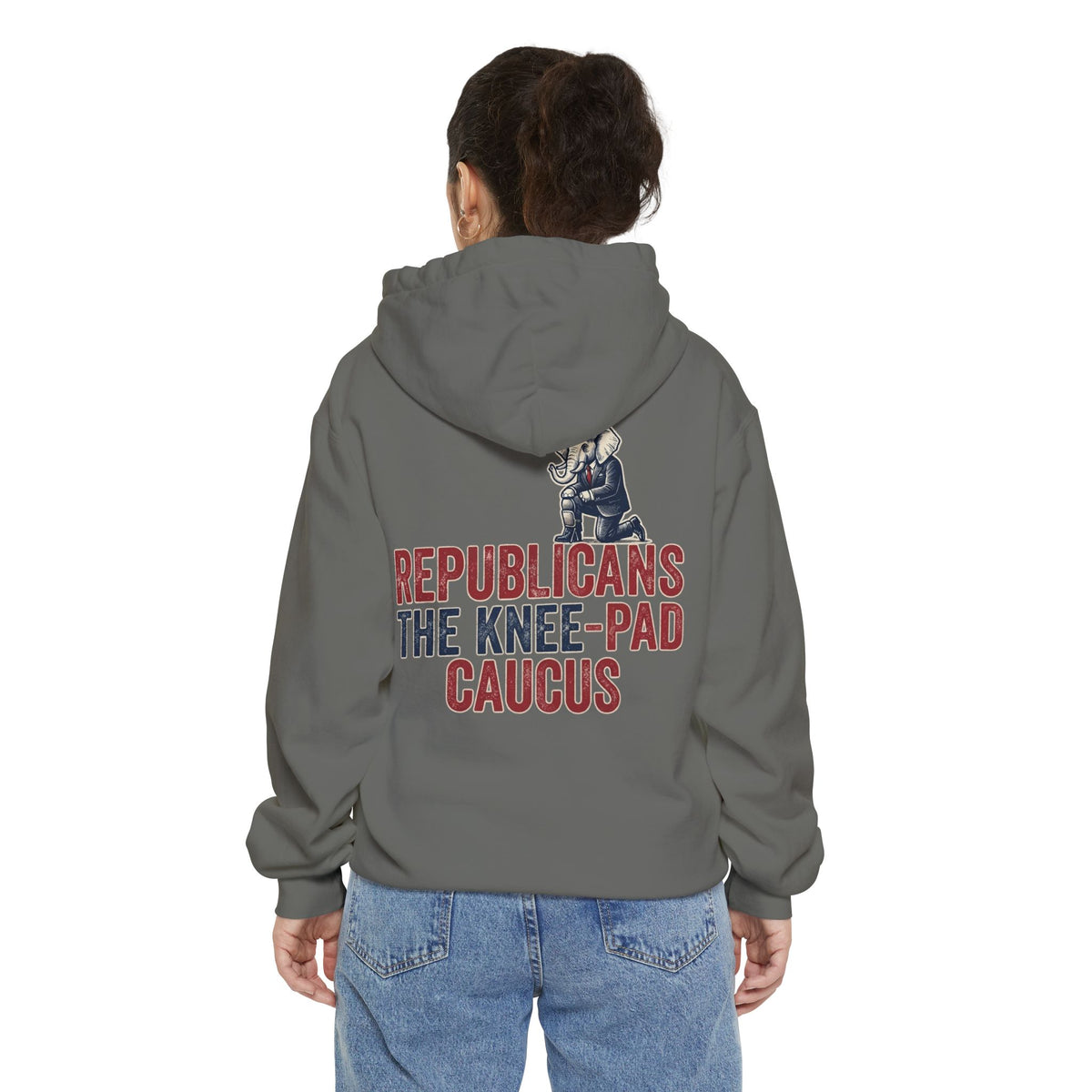 Color: Grey | The Knee Pad Caucus Garment-Dyed Hoodie