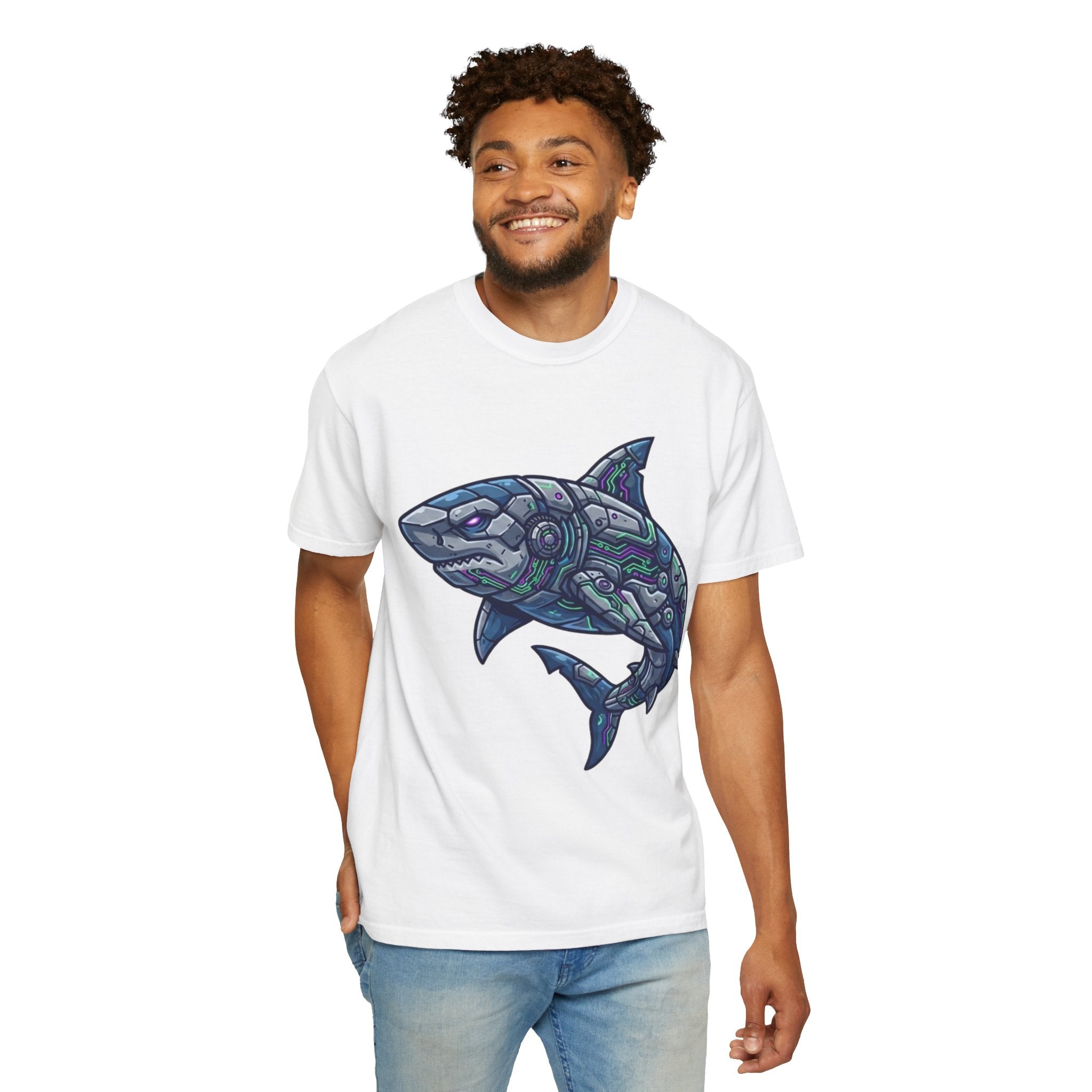"Cyber Shark" Unisex Garment-Dyed Tee