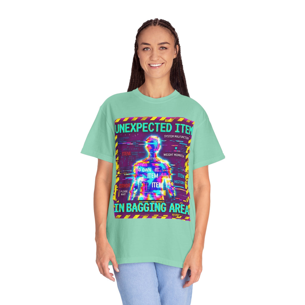 "Unexpected Item In Bagging Area" Unisex Garment-Dyed Tee