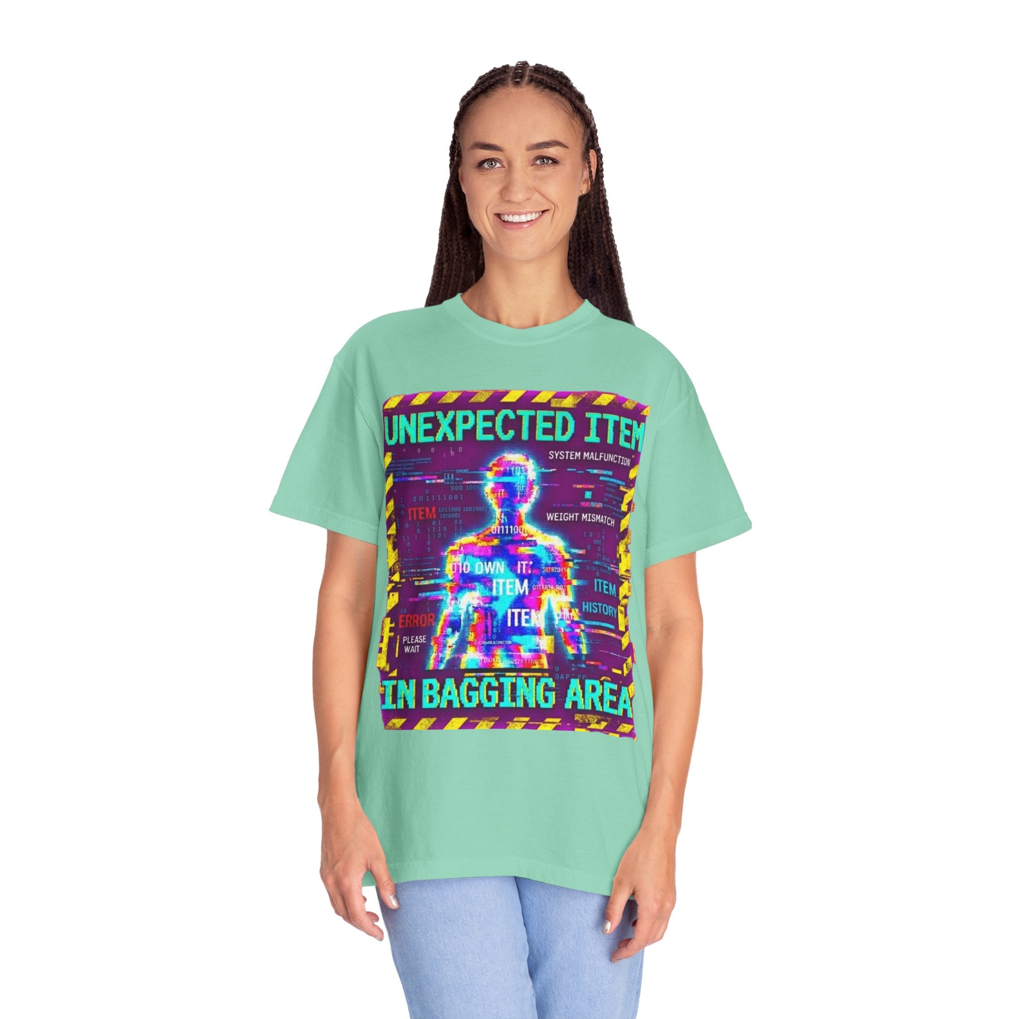 "Unexpected Item In Bagging Area" Unisex Garment-Dyed Tee