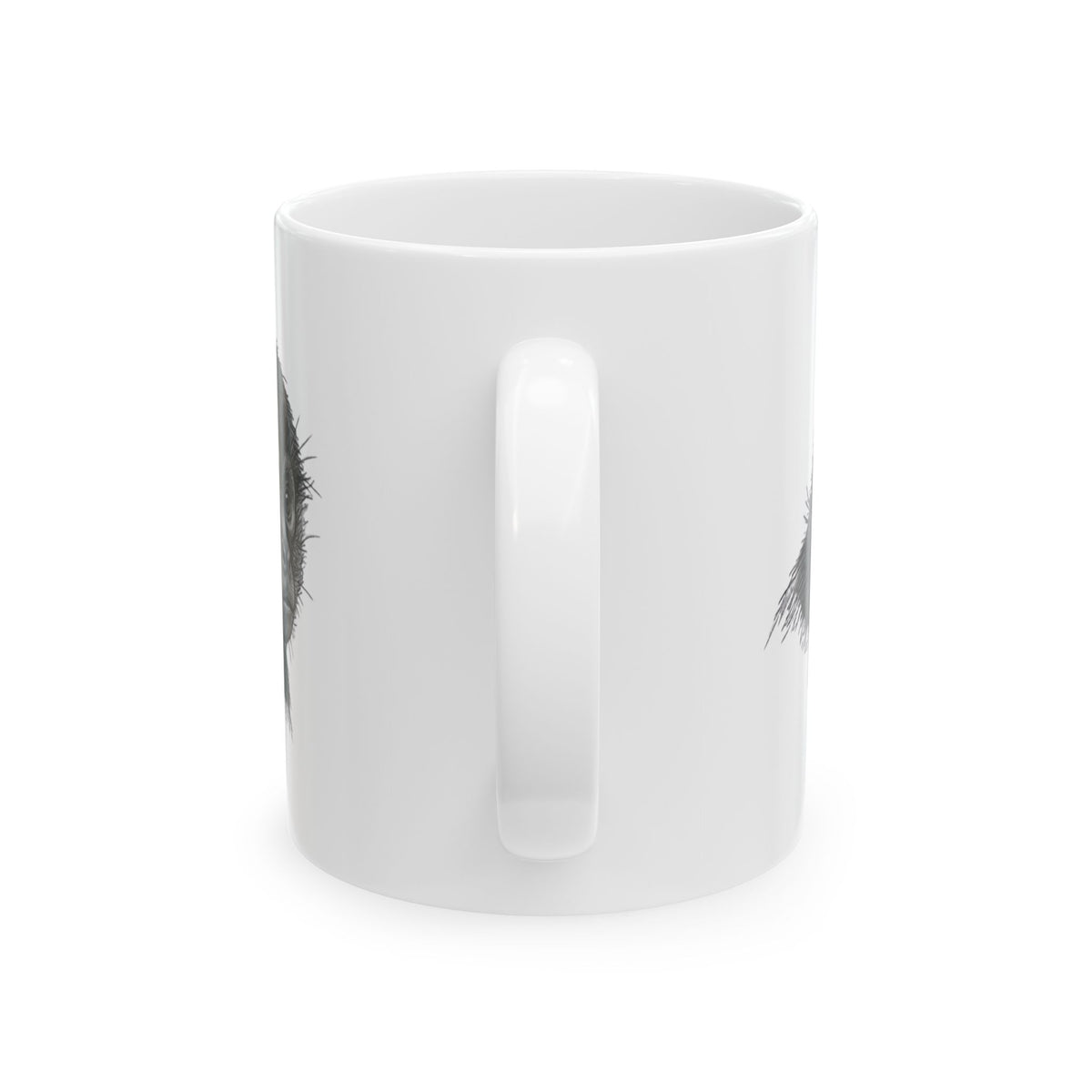 "Pencil Sketch Art Spider Monkey" White Ceramic Mug — Graphic