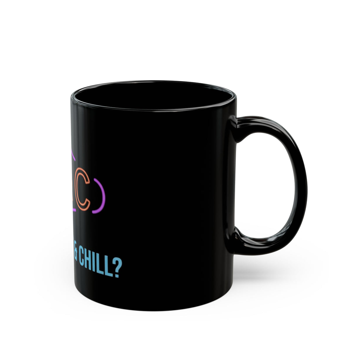 "Good Book Series Blasphemy & Chill" Black Ceramic Mug — Graphic