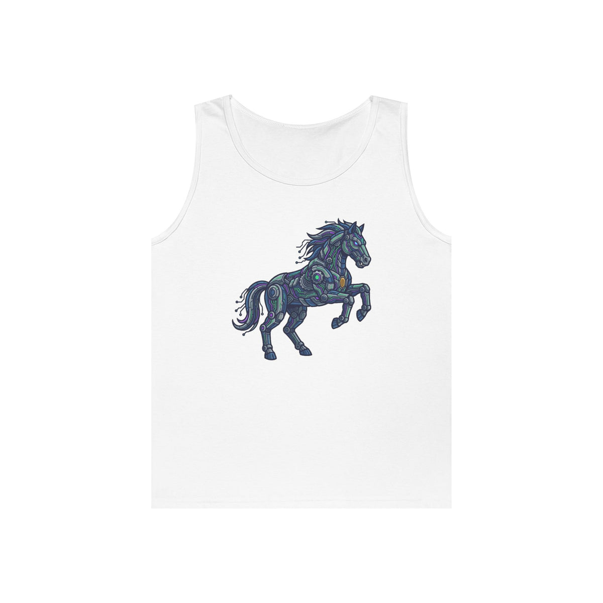 Color: White | Cyber Mustang Tank Top