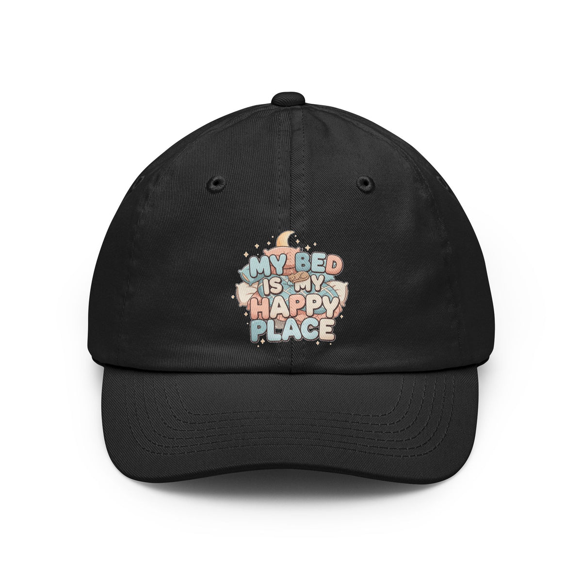 Color: Black | My Bed is My Happy Place Dad Hat