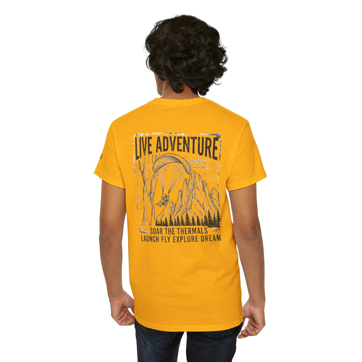 Color: Gold | Live Adventure - Soar the Thermals Premium Graphic Tee