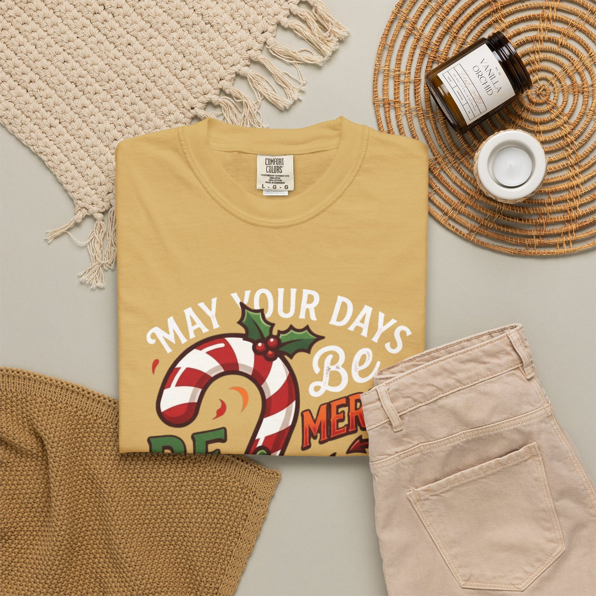 "May Your Days Be Merry and Spicy" Unisex Garment-Dyed Tee