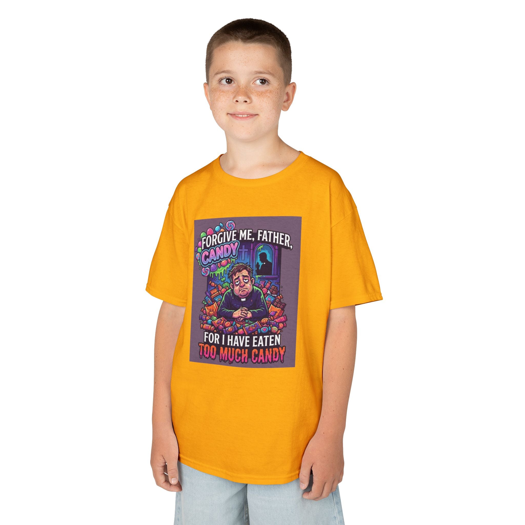 "Forgive Me Father Too Much Candy" Kids Tee