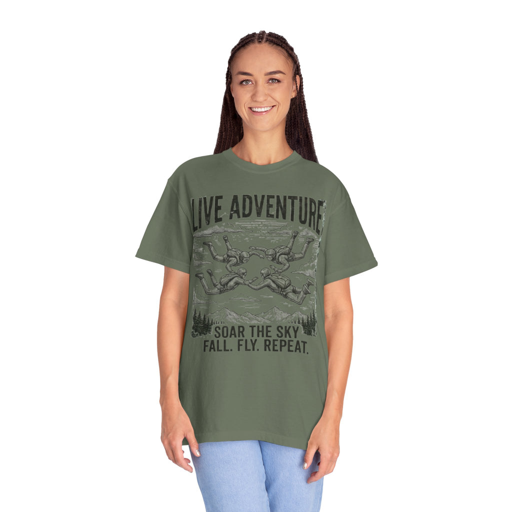 "Live Adventure - Skydive" Unisex Garment-Dyed Tee