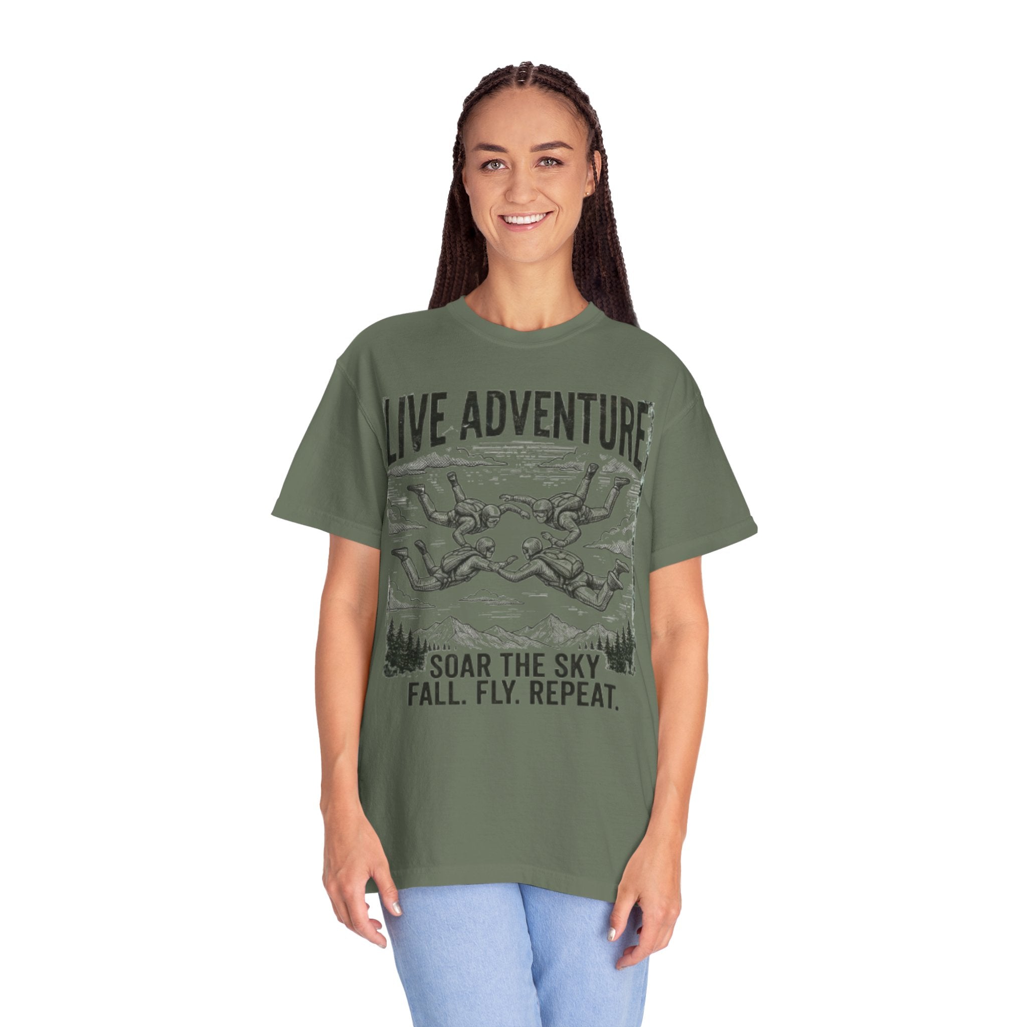 "Live Adventure - Skydive" Unisex Garment-Dyed Tee