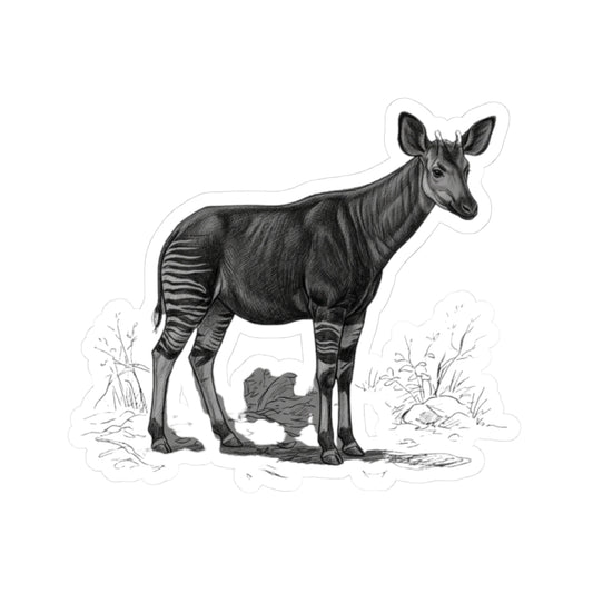 "Pencil Sketch Art Okapi" Sticker — Main