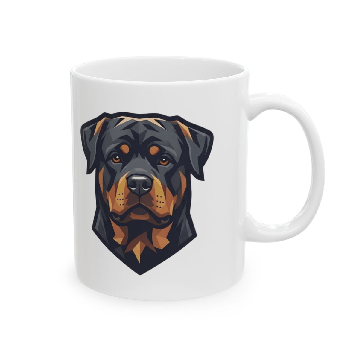 "Rottweiler Rulers Confident Powerful" White Ceramic Mug — Graphic
