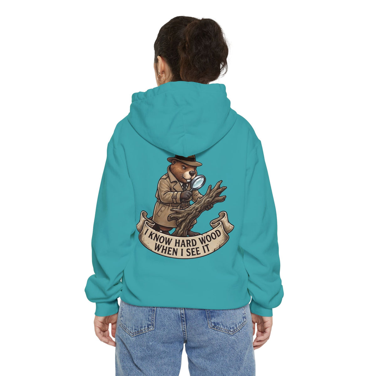 Color: Seafoam | I Know Hard Wood Garment-Dyed Hoodie