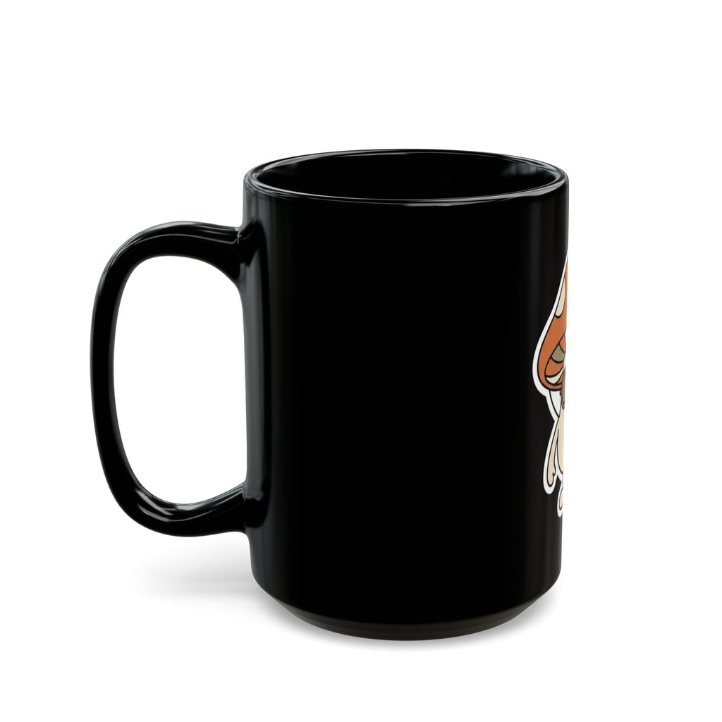 "Shroom Man" Black Ceramic Mug