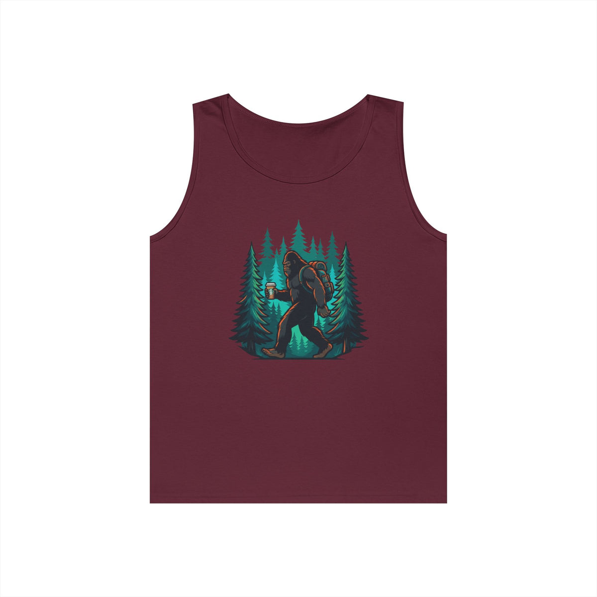 Color: Maroon | Bigfoot-Sasquatch (North America) Tank Top