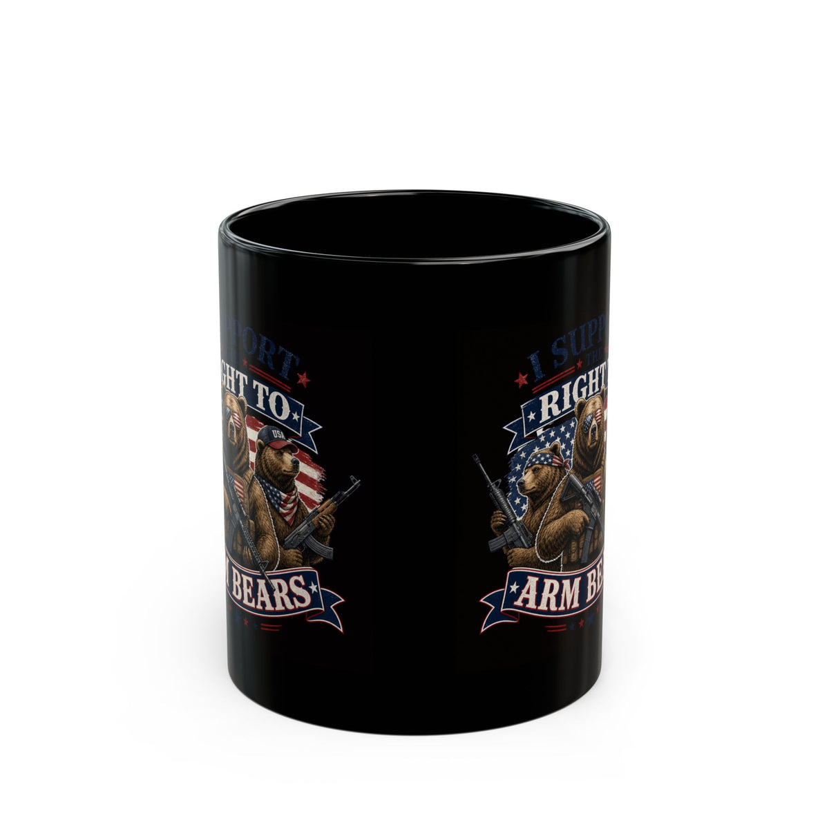 "Armed Bears" Black Ceramic Mug