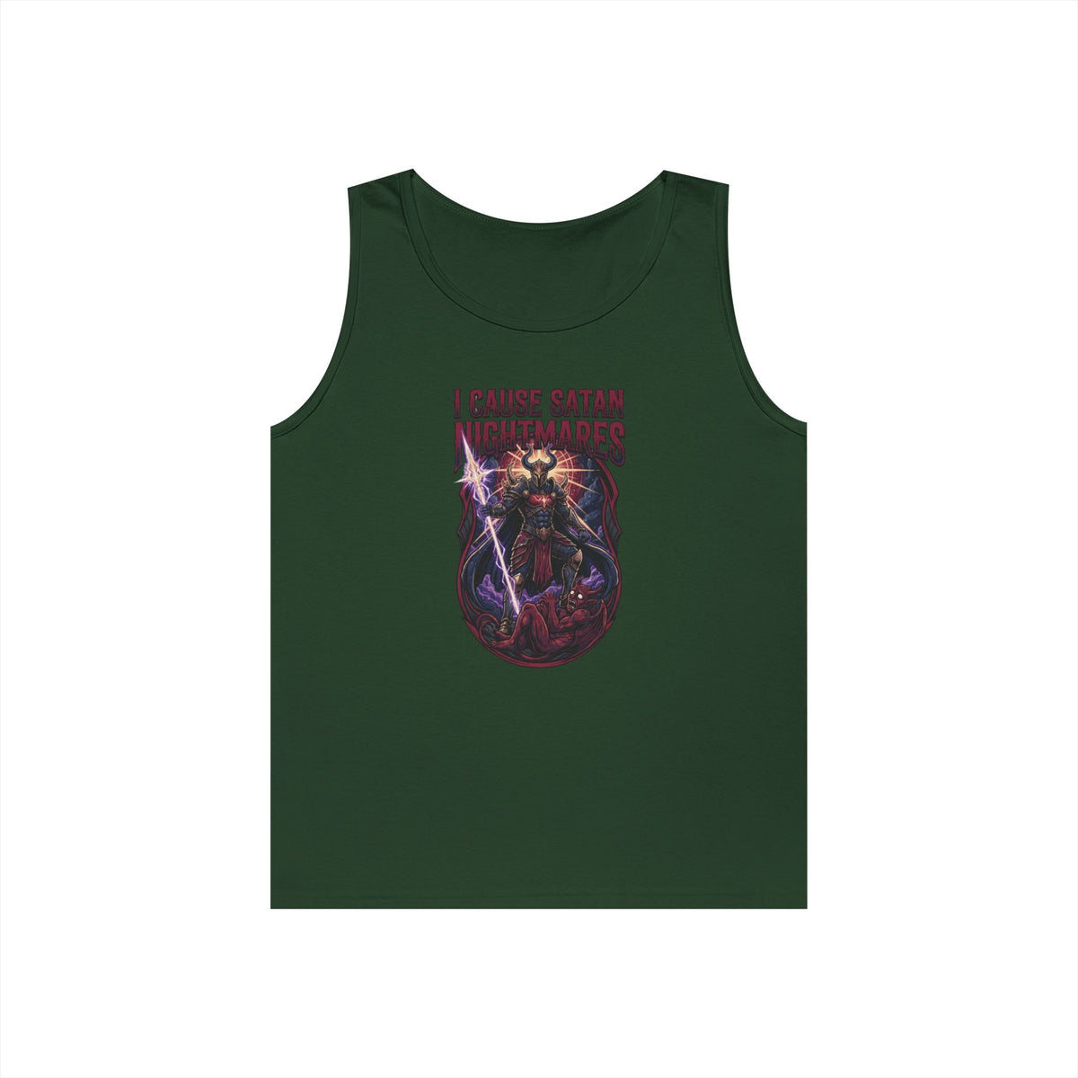 Color: Forest Green | I Cause Satan Nightmares Tank Top