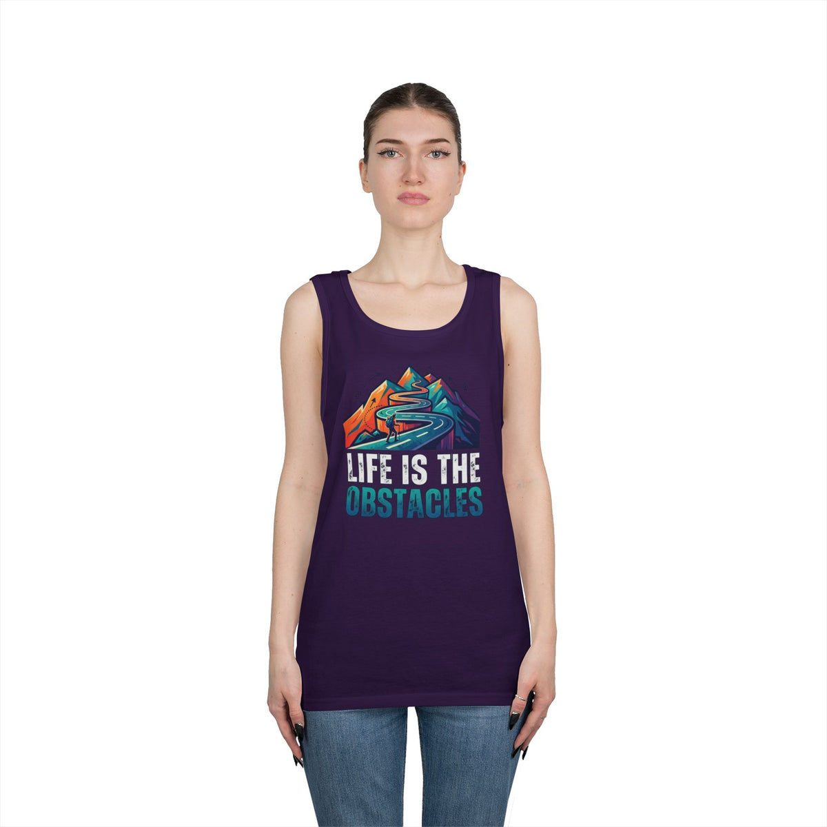 Color: Purple | Life Is The Obstacles Tank Top